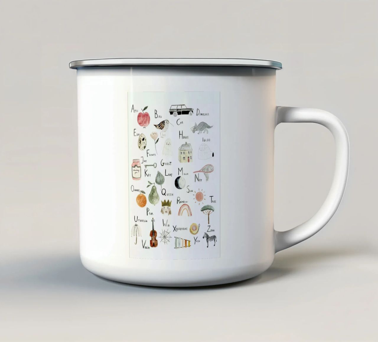 Abc tazza in smalto da Isabelle Vandeplassche