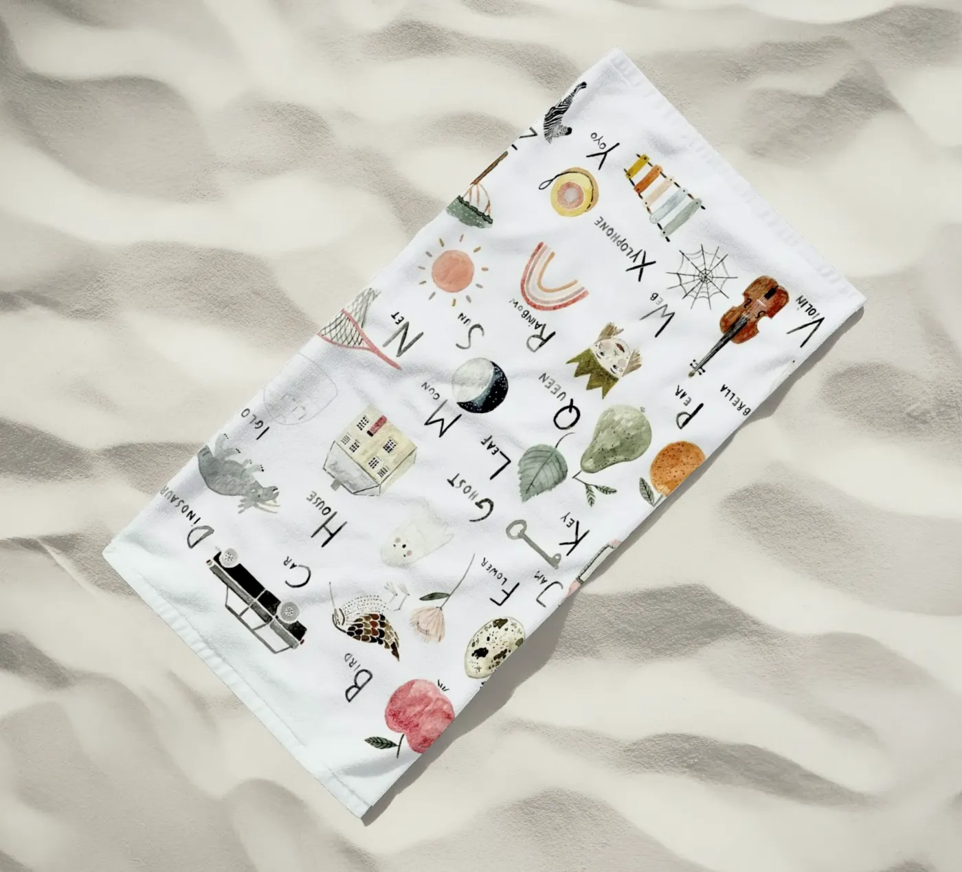 Abc beach towel by Isabelle Vandeplassche
