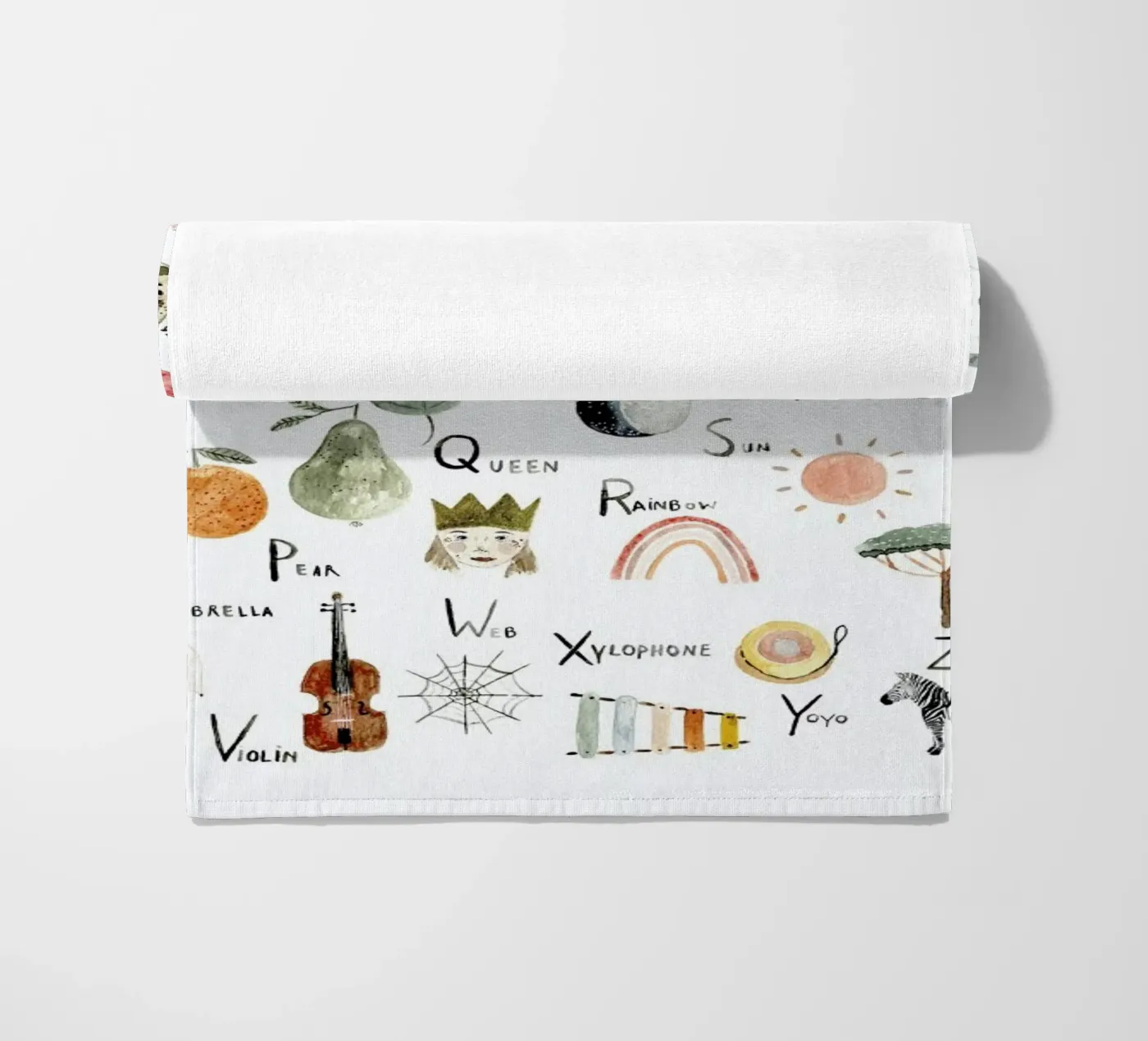 Abc beach towel by Isabelle Vandeplassche