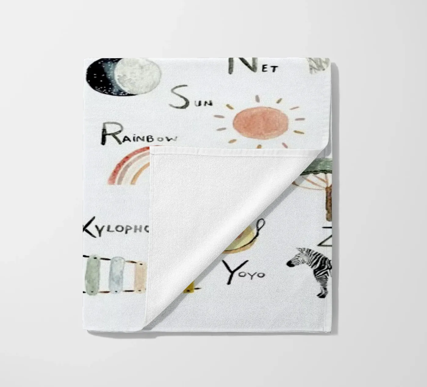 Abc beach towel by Isabelle Vandeplassche
