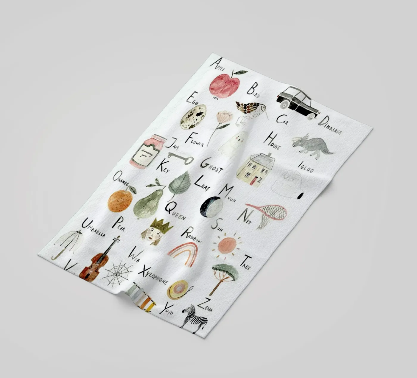 Abc beach towel by Isabelle Vandeplassche