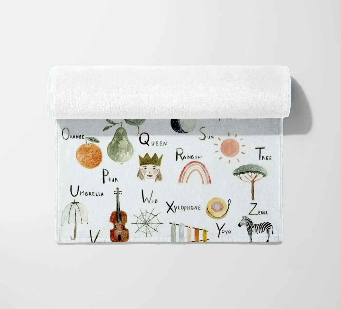 Abc beach towel by Isabelle Vandeplassche