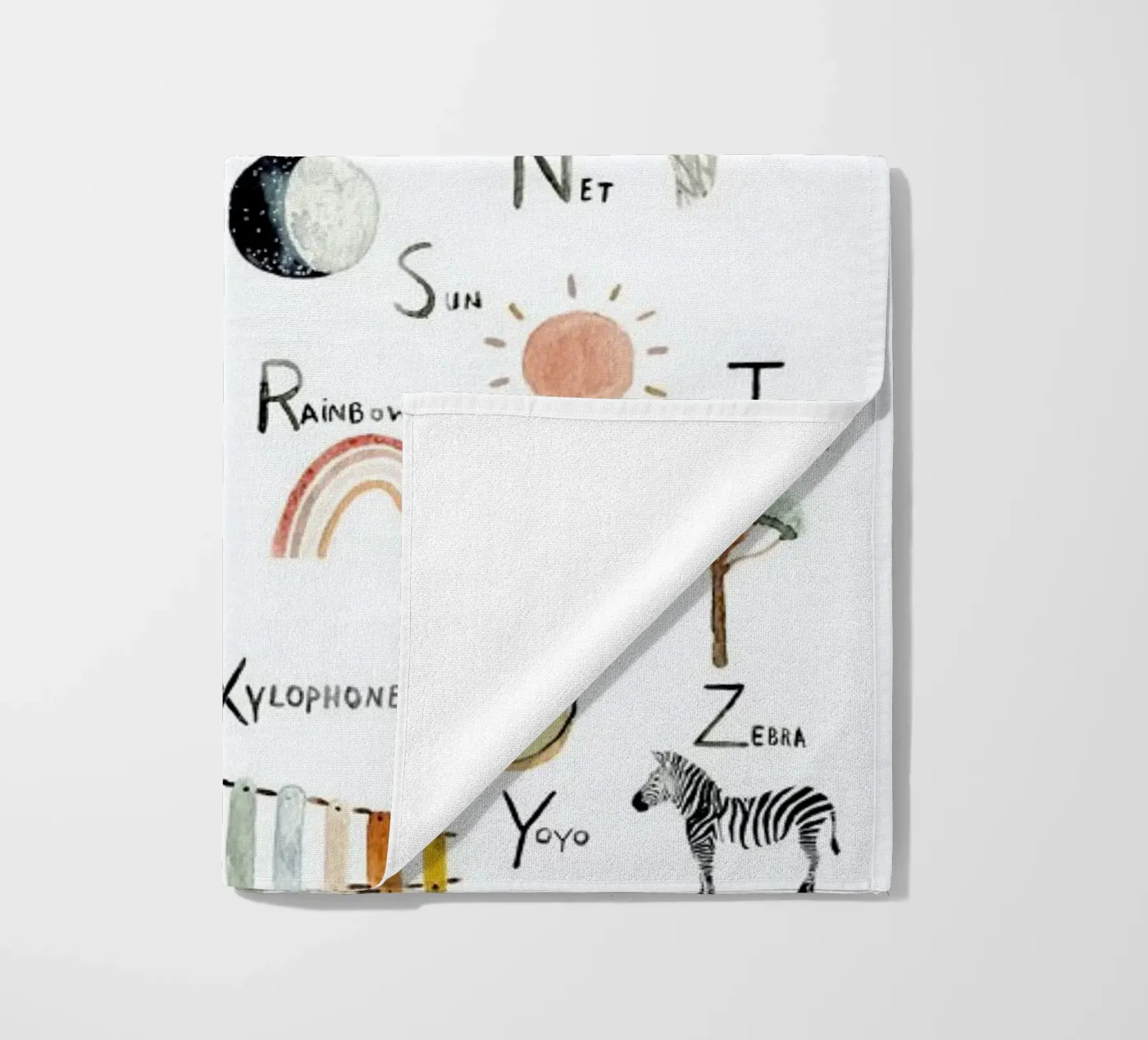 Abc beach towel by Isabelle Vandeplassche