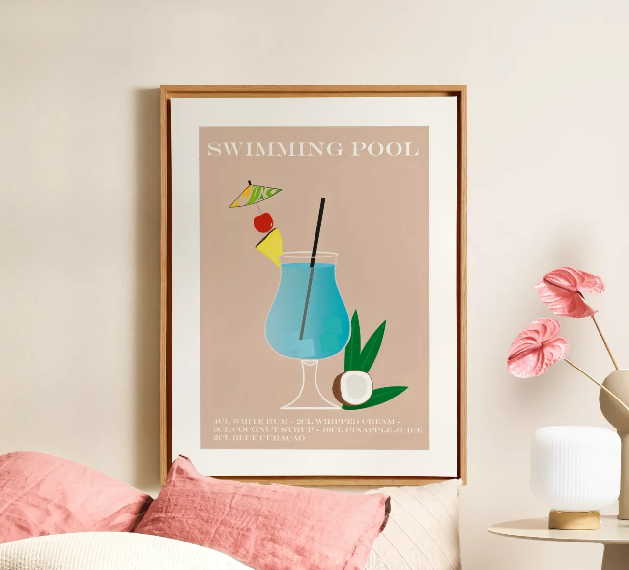 Swimming Pool canvas met Baklijst van SunflowerDE