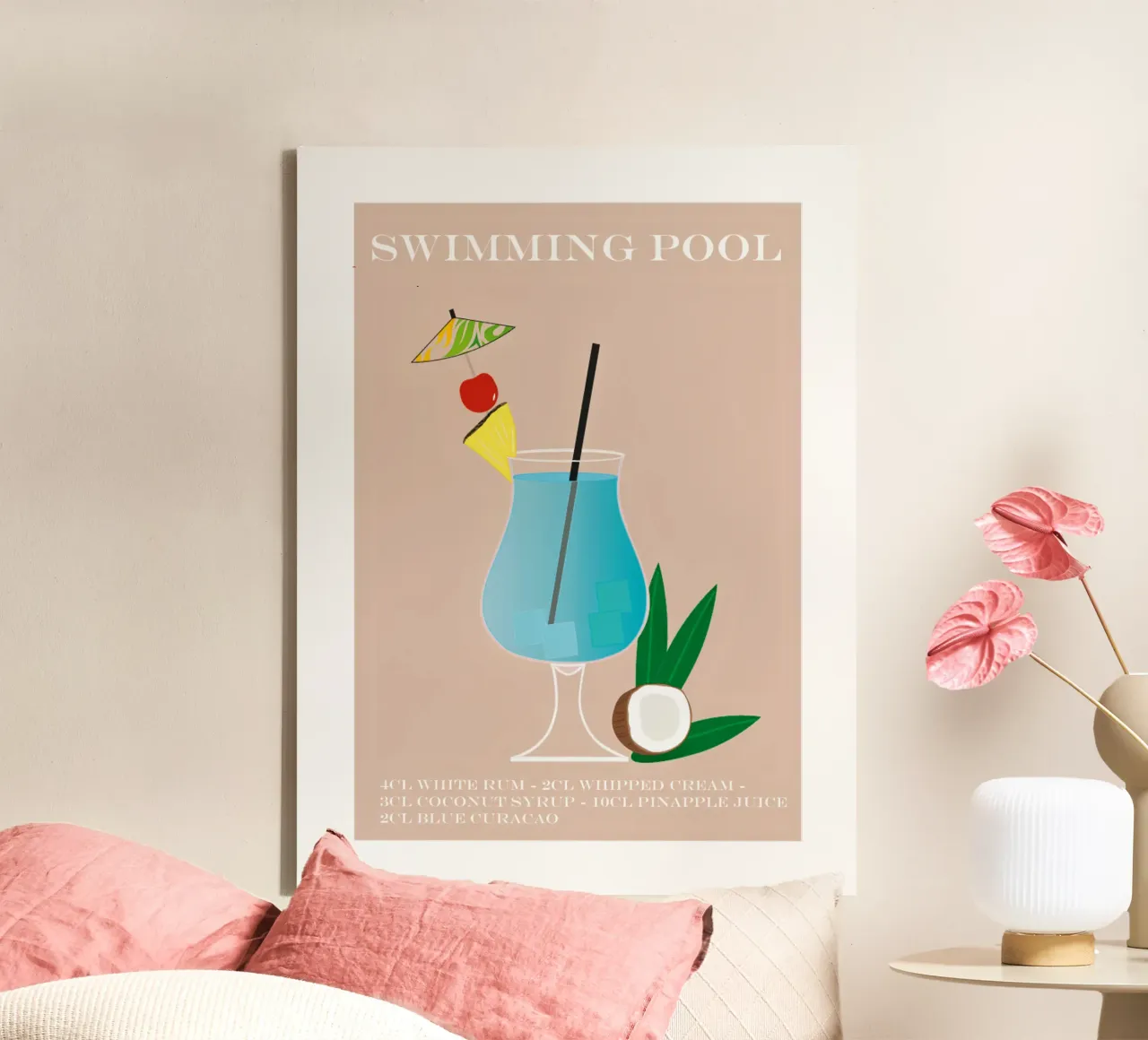 Swimming Pool canvas met Baklijst van SunflowerDE