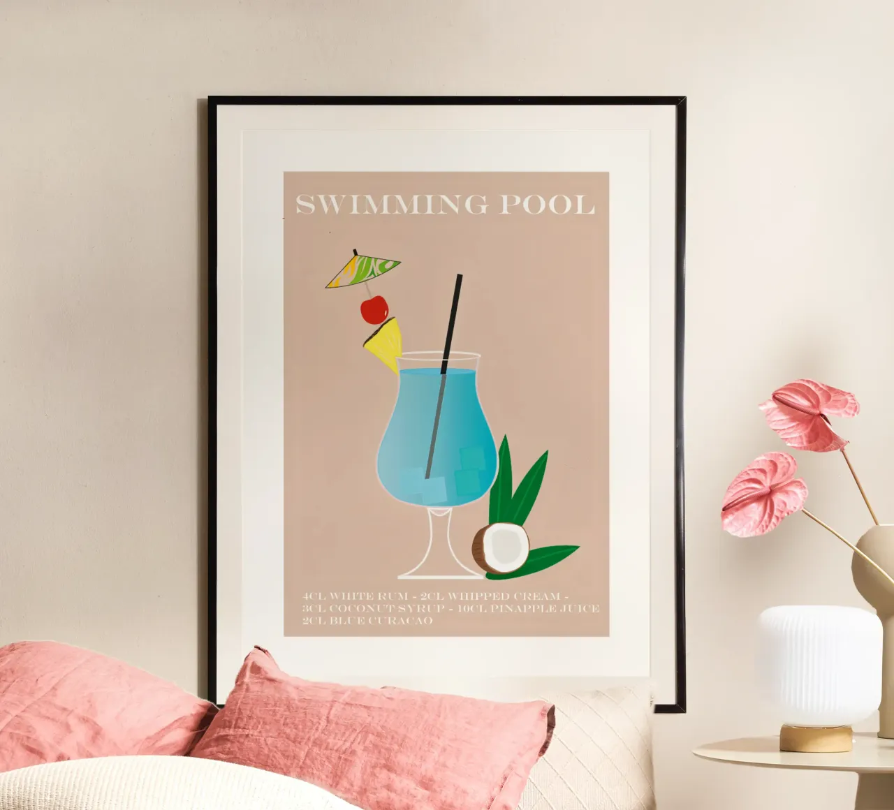 Swimming Pool poster con telaio in alluminio da SunflowerDE