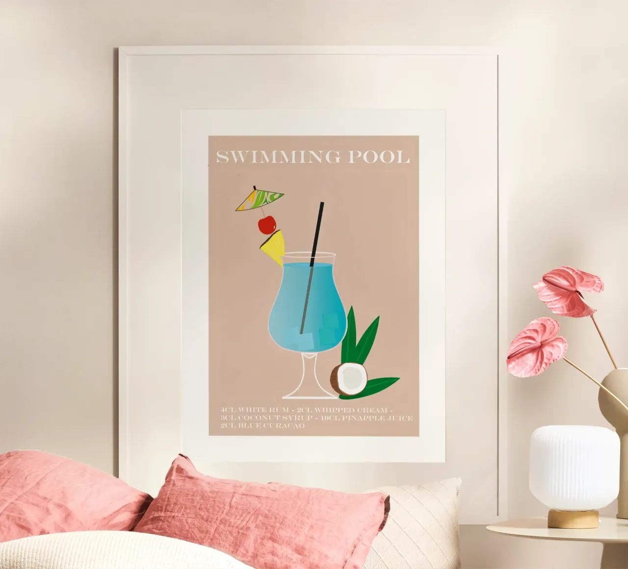 Swimming Pool poster con telaio in alluminio da SunflowerDE