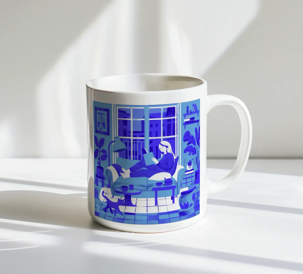 Lecture de la chambre bleue mug en céramique de Peak Delusion