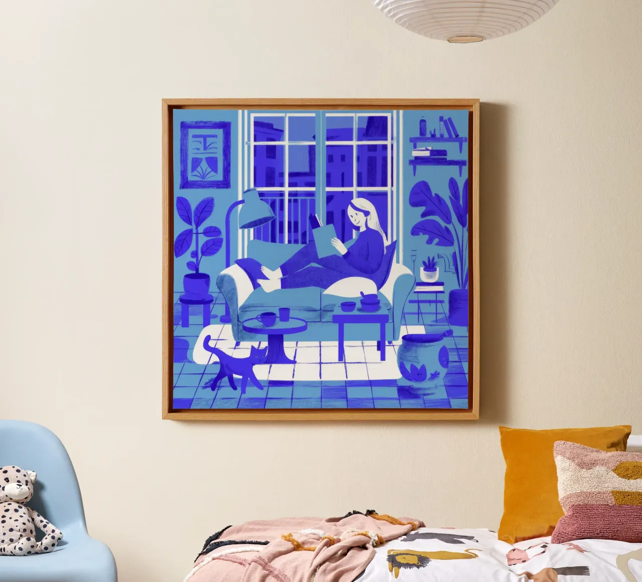 Lecture de la chambre bleue toile avec Caisse américaine de Peak Delusion