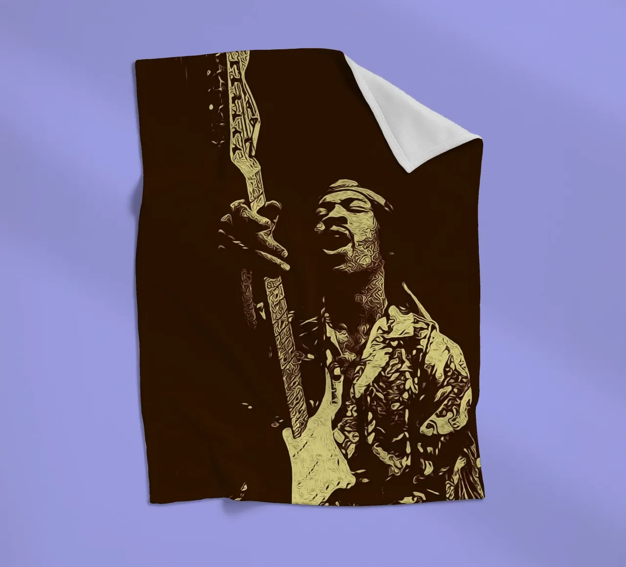 Chitarristi di tutti i tempi Jimi Hendrix coperta in pile da singpentinksale