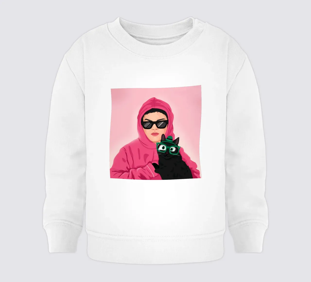 Pink Hoodie Enigma baby sweatshirt van Peak Delusion