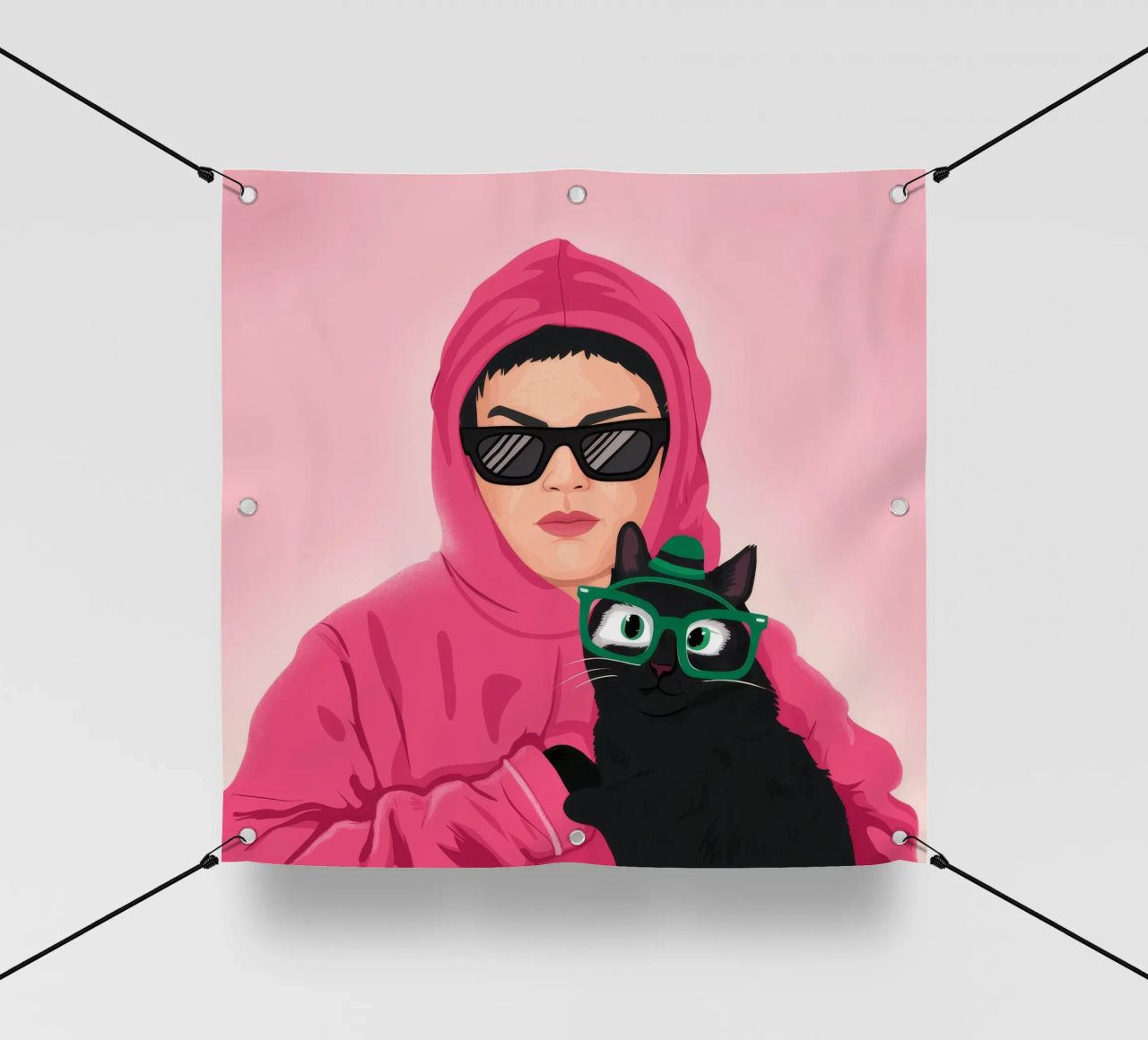Felpa con cappuccio rosa Enigma telo in pvc da Peak Delusion