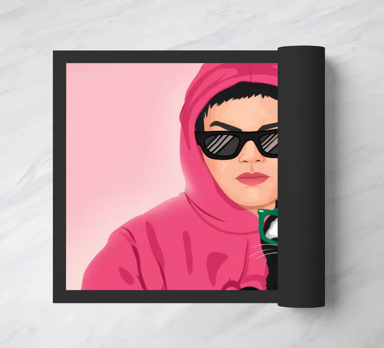 Felpa con cappuccio rosa Enigma zerbino da Peak Delusion