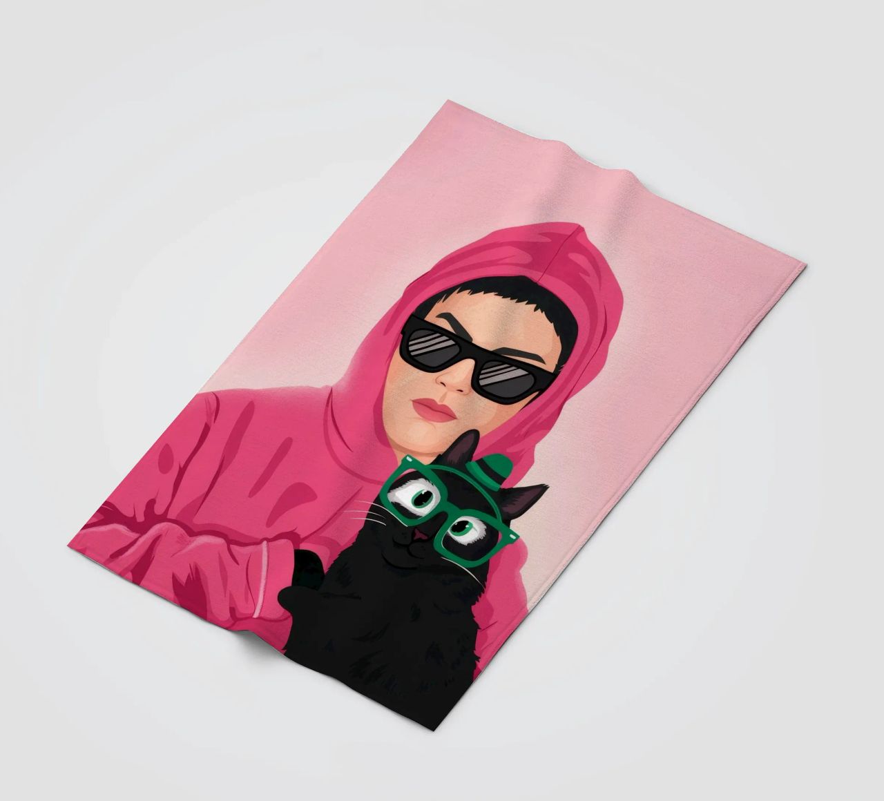 Felpa con cappuccio rosa Enigma coperta in pile da Peak Delusion