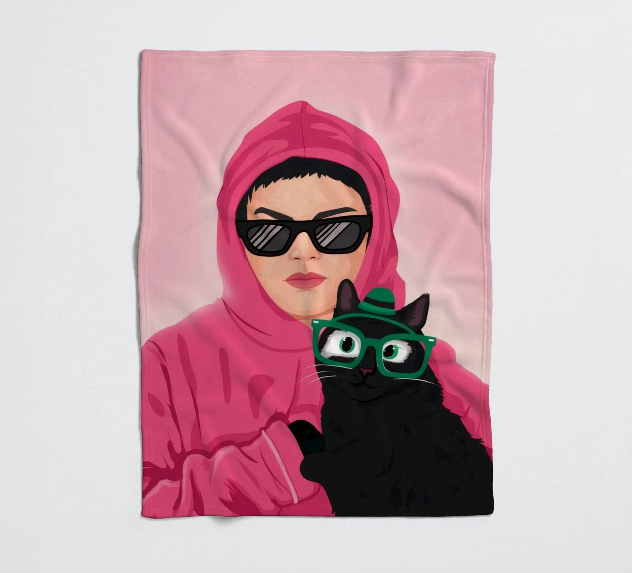 Felpa con cappuccio rosa Enigma coperta in pile da Peak Delusion