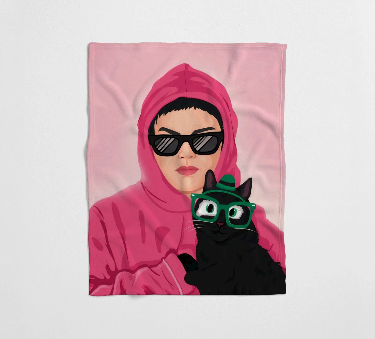 Felpa con cappuccio rosa Enigma coperta in pile da Peak Delusion