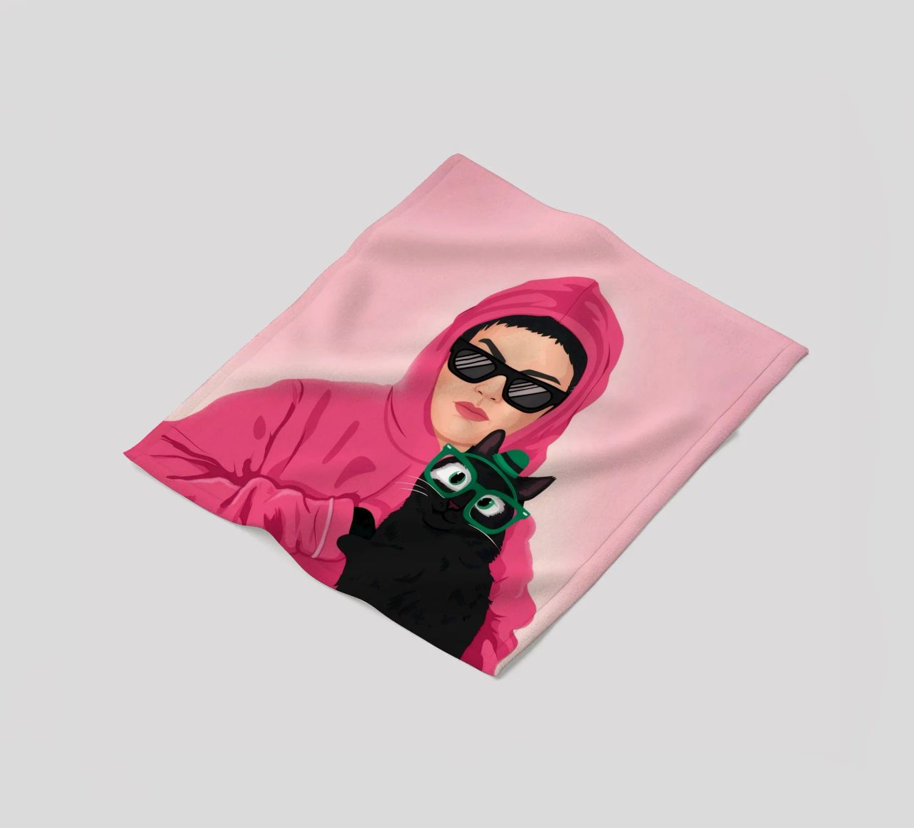 Felpa con cappuccio rosa Enigma coperta in pile da Peak Delusion