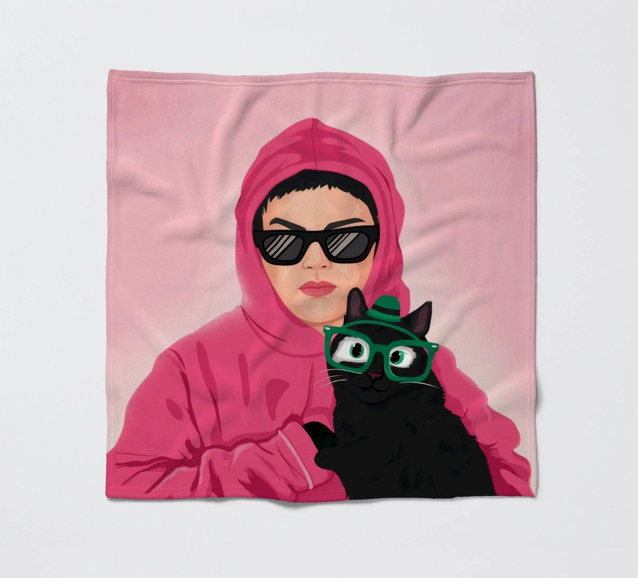 Felpa con cappuccio rosa Enigma coperta in pile da Peak Delusion