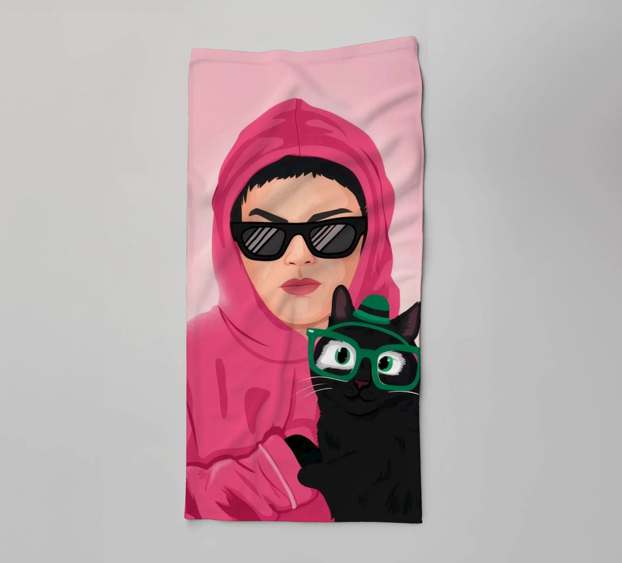 Felpa con cappuccio rosa Enigma asciugamano da bagno da Peak Delusion