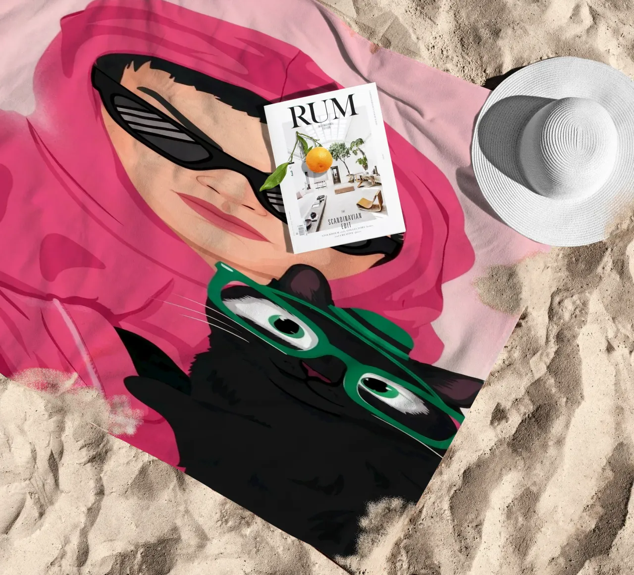 Sudadera rosa Enigma toalla de playa de Peak Delusion