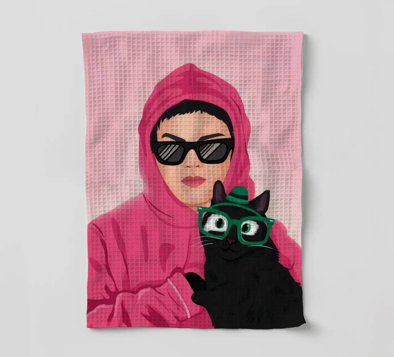 Felpa con cappuccio rosa Enigma canovaccio da cucina da Peak Delusion