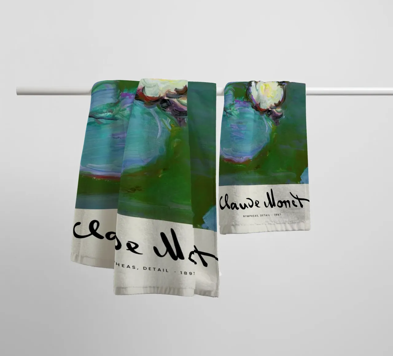 Monet – Signed Nympheas asciugamano da bagno da Vintage by JUNIQE