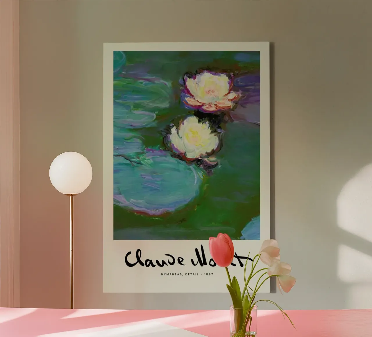 Monet – Signed Nympheas tela con Cornice a cassetta da Vintage by JUNIQE
