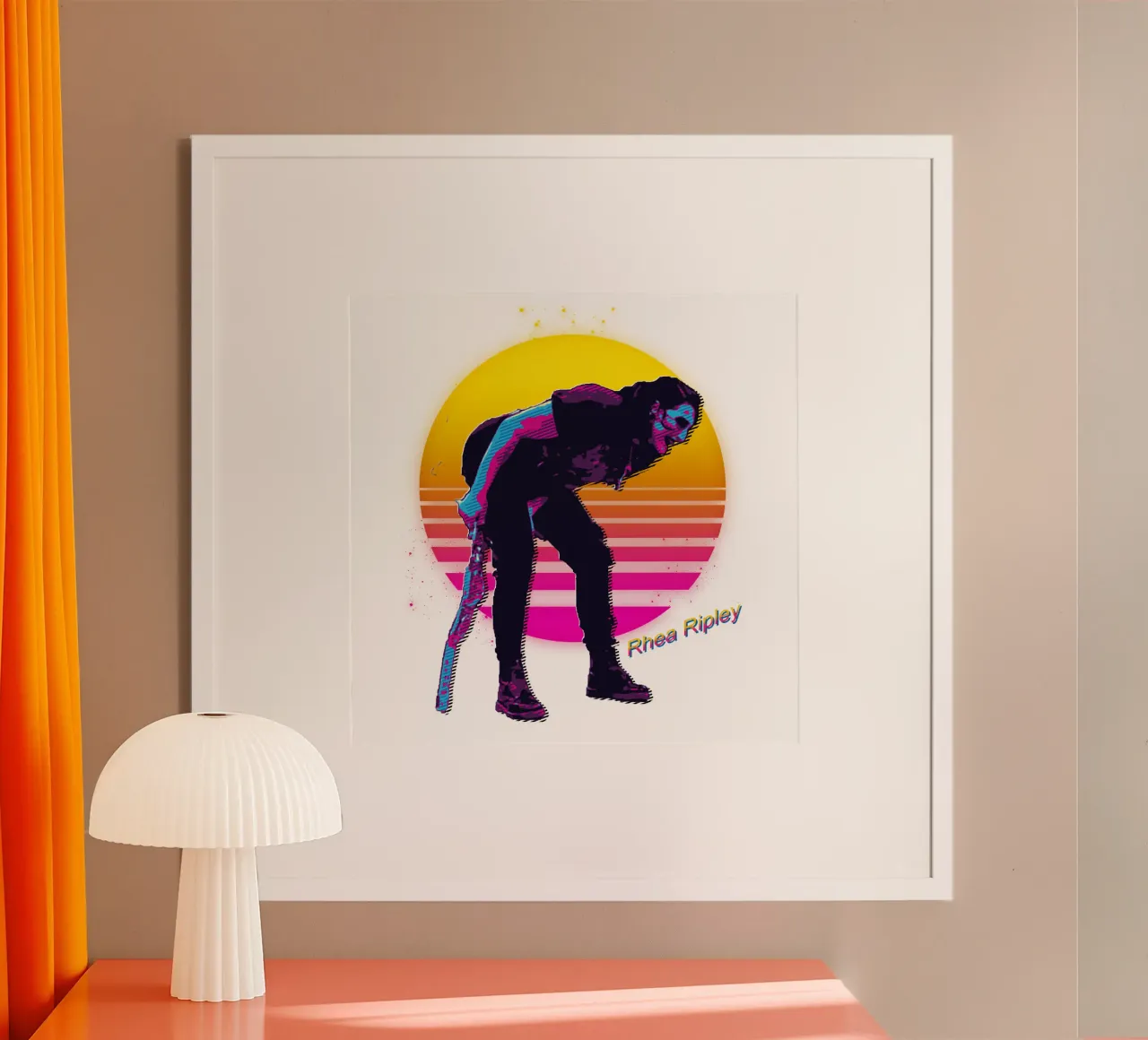 Rhea Ripley, wrestler professionista australiana Retro poster con telaio in alluminio da singpentinksale