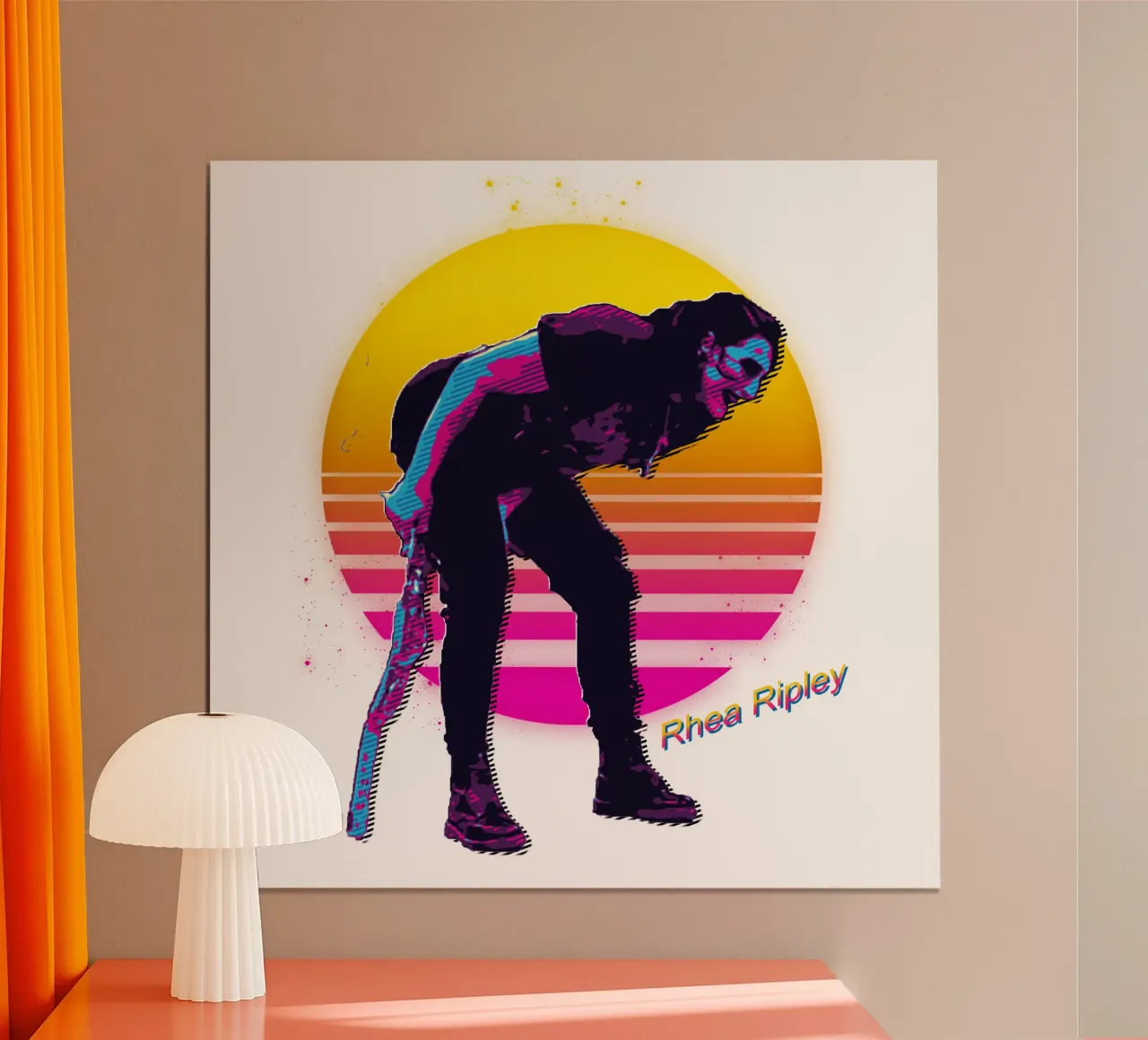 Rhea Ripley, wrestler professionista australiana Retro poster con telaio in alluminio da singpentinksale