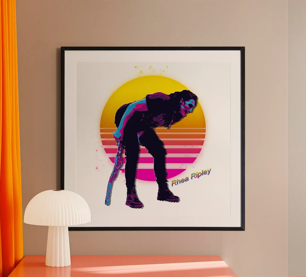 Rhea Ripley, wrestler professionista australiana Retro poster con telaio in alluminio da singpentinksale