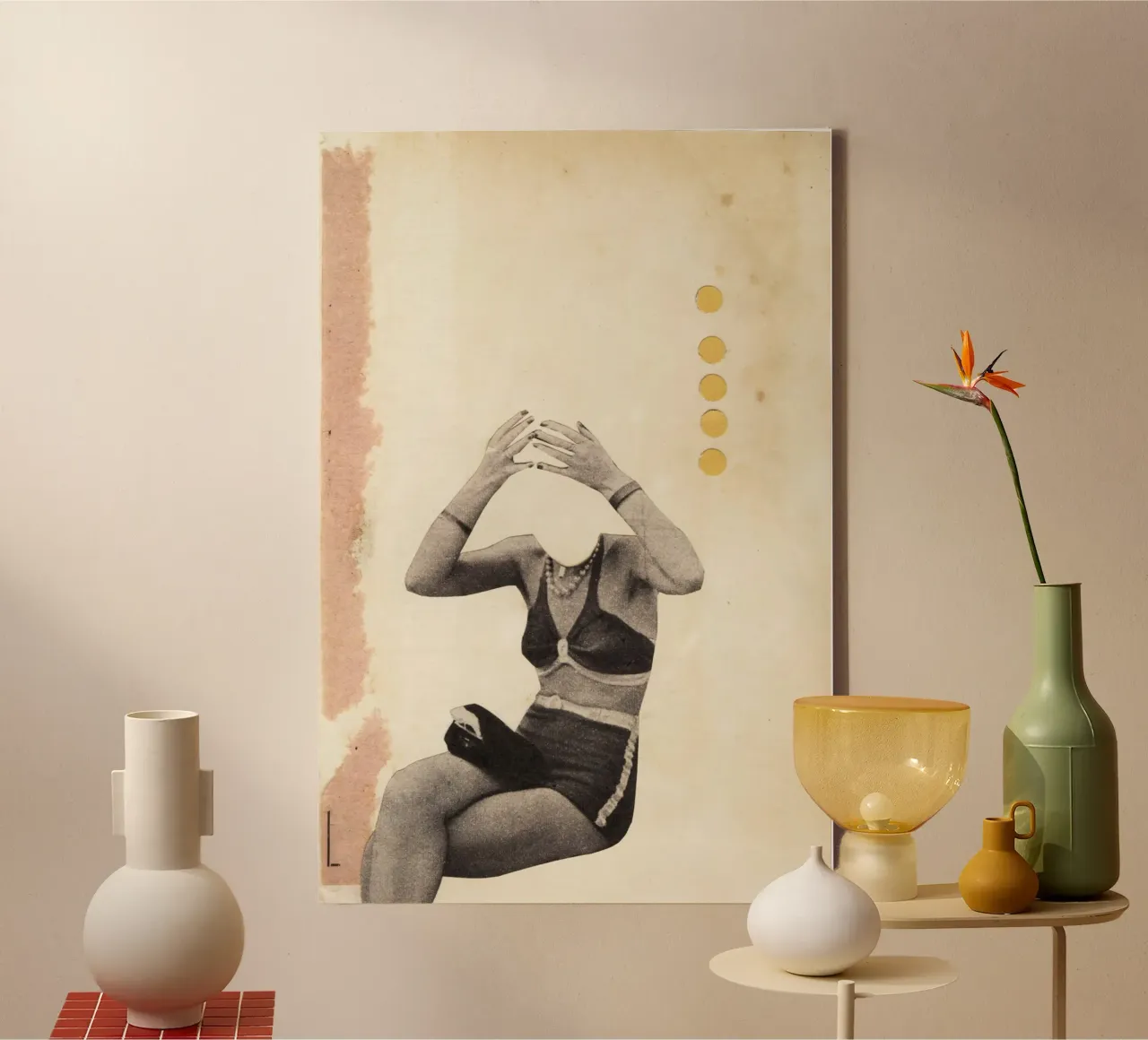 Losing My Head canvas by Cassia Beck Collage