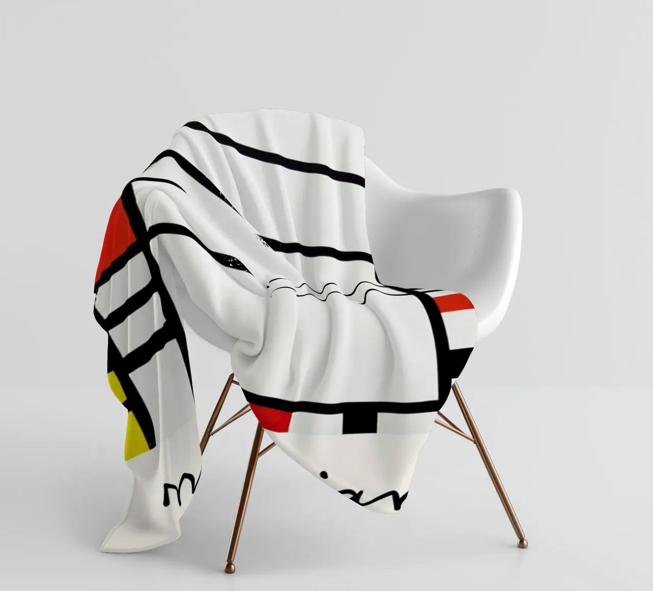 Mondrian – Signed Composition 3 coperta in pile da Vintage by JUNIQE
