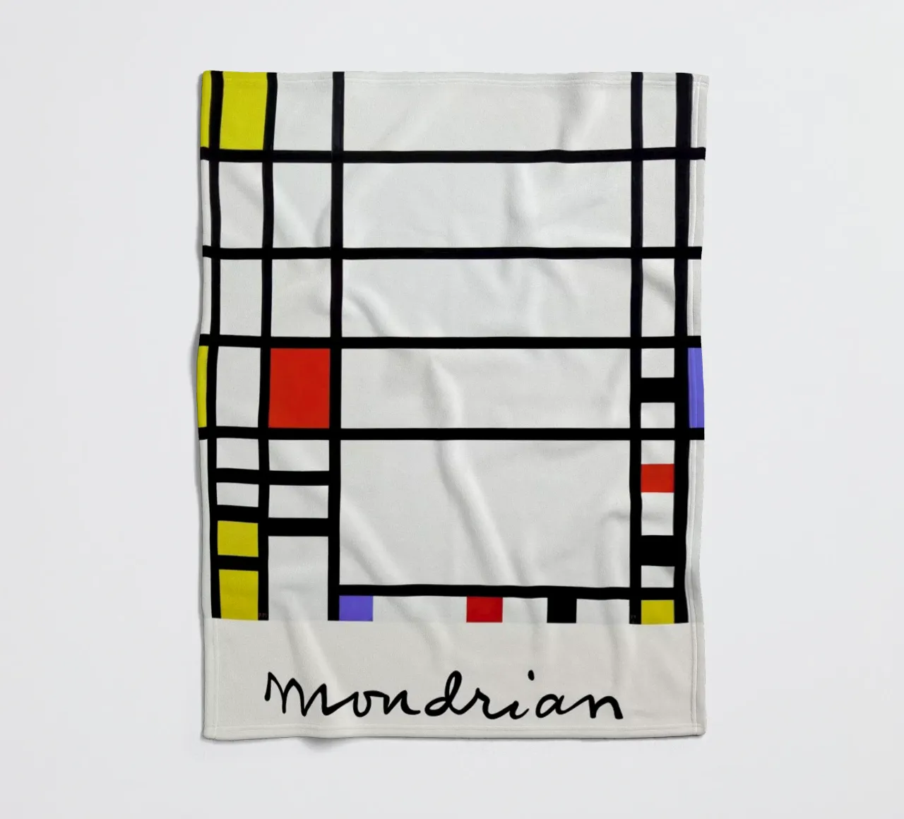 Mondrian – Signed Composition 3 coperta in pile da Vintage by JUNIQE