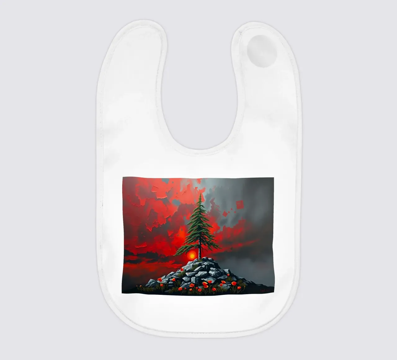 Un simbolo di resilienza in un'alba cremisi bavaglino da Artistic-shop