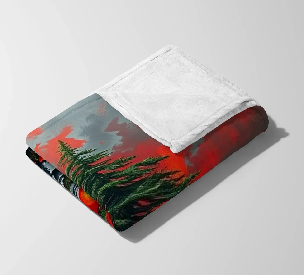 Un simbolo di resilienza in un'alba cremisi coperta in pile da Artistic-shop