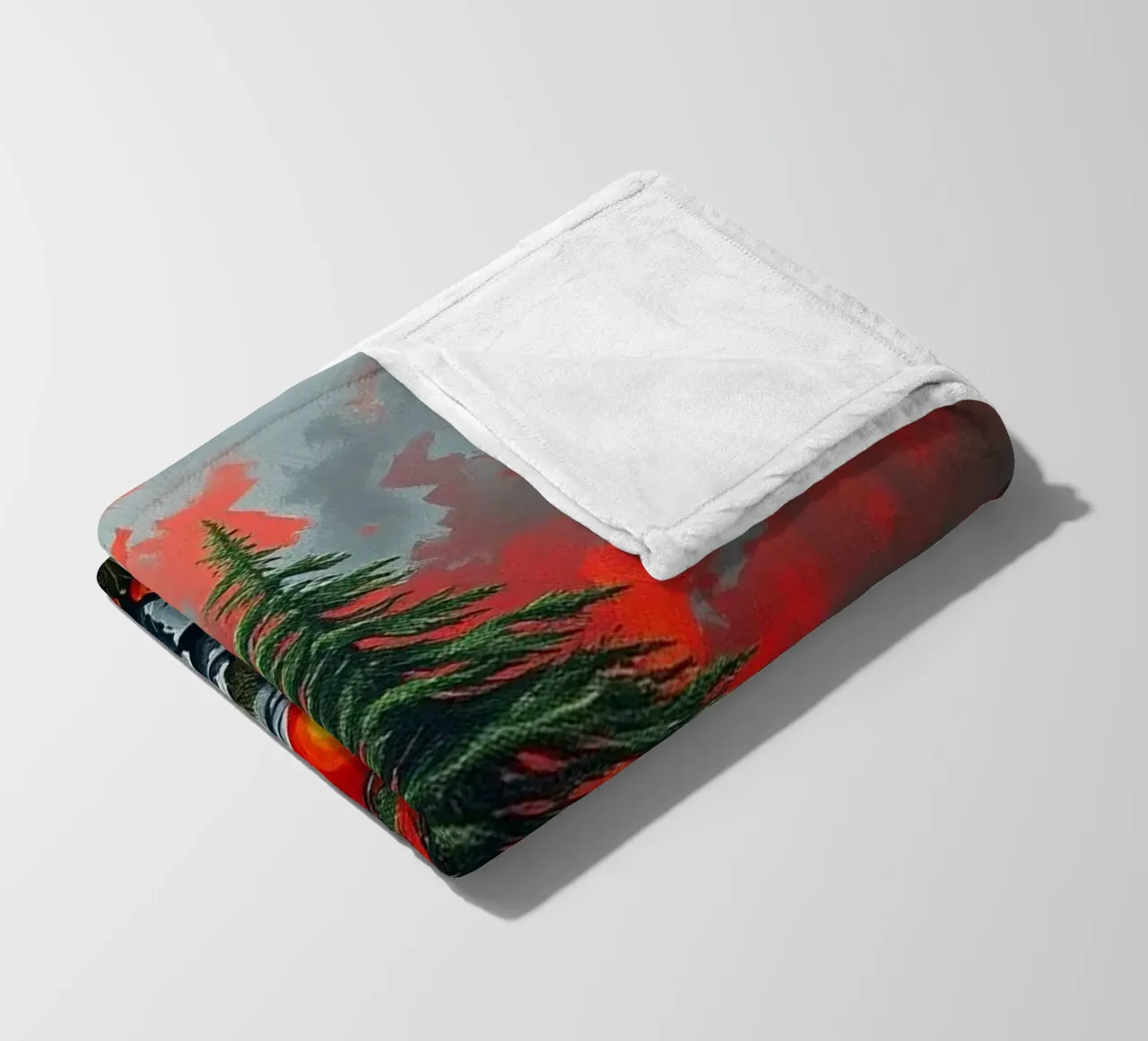 Un simbolo di resilienza in un'alba cremisi coperta in pile da Artistic-shop