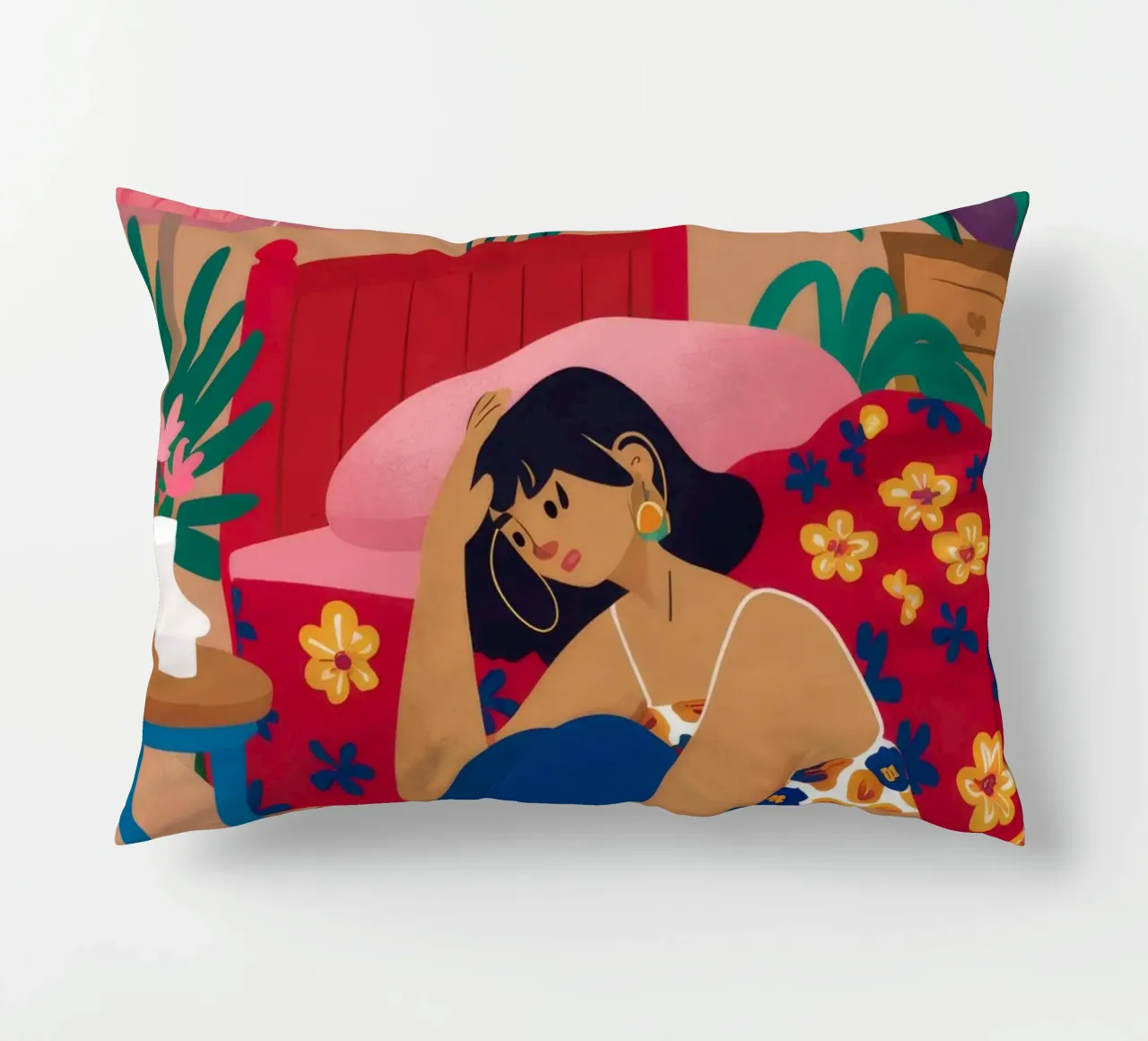 Sad Girl Sanctuary decorative cushion by Peak Delusion