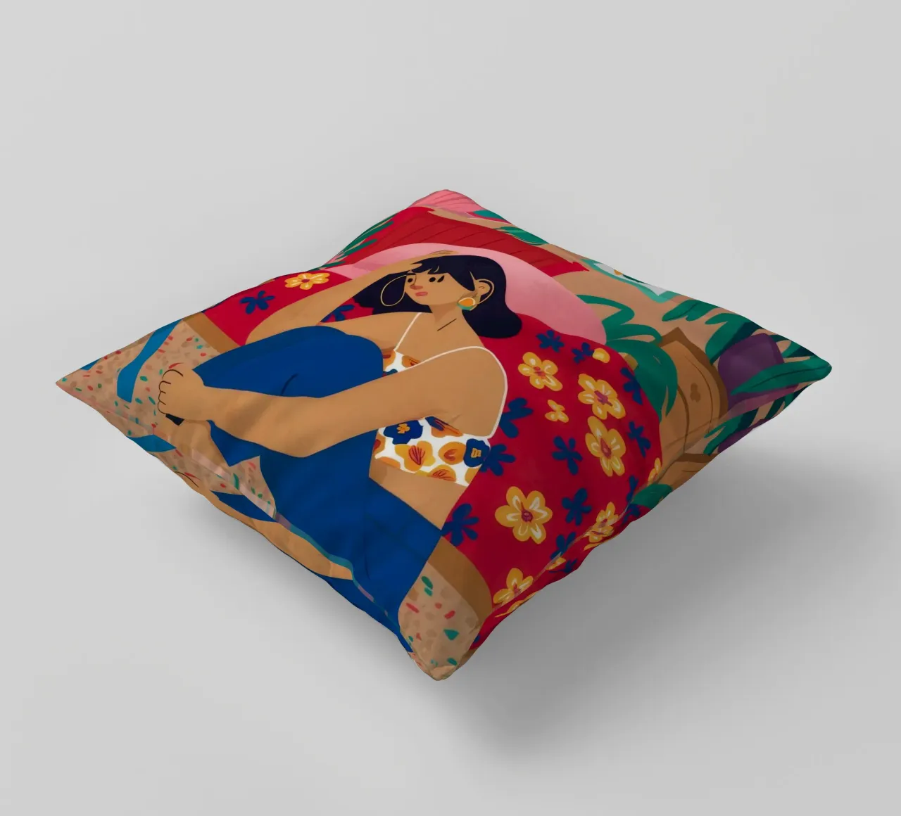 Sad Girl Sanctuary decorative cushion by Peak Delusion