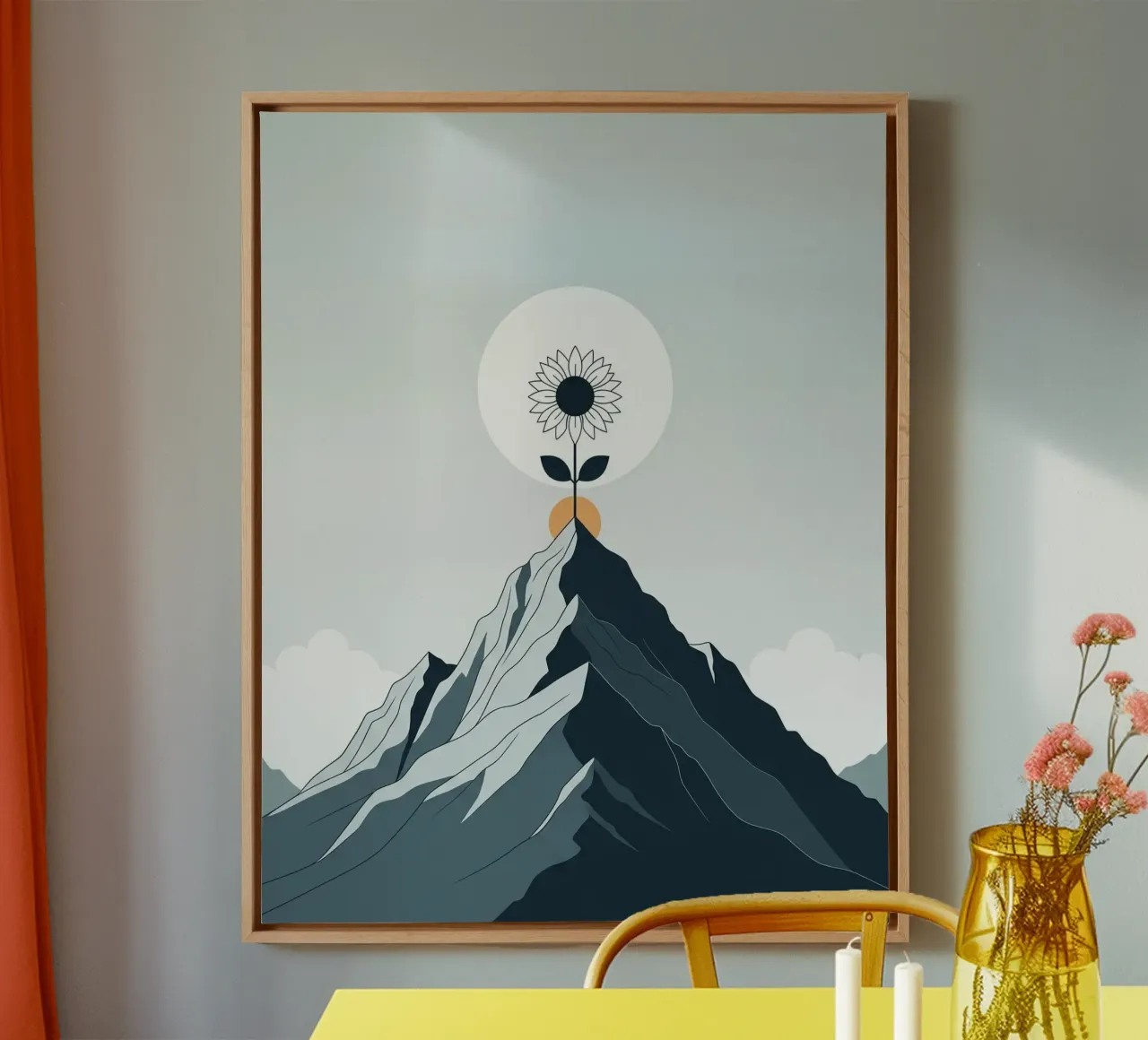 Floral bauhaus #066: Where the Light Grows tela con Cornice a cassetta da Zen Design