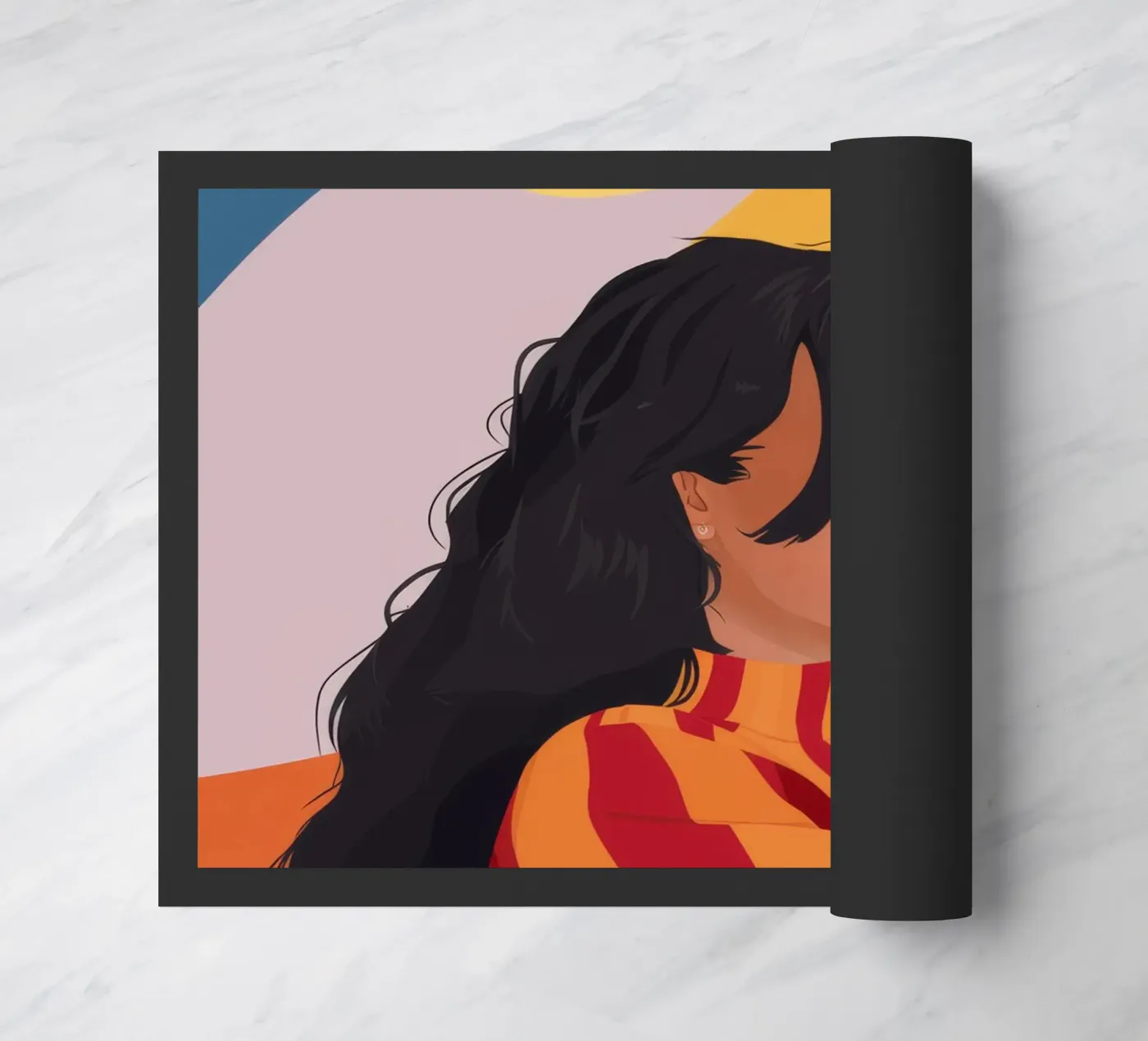 Gestreifter Pullover-Blick Fußmatte von Peak Delusion