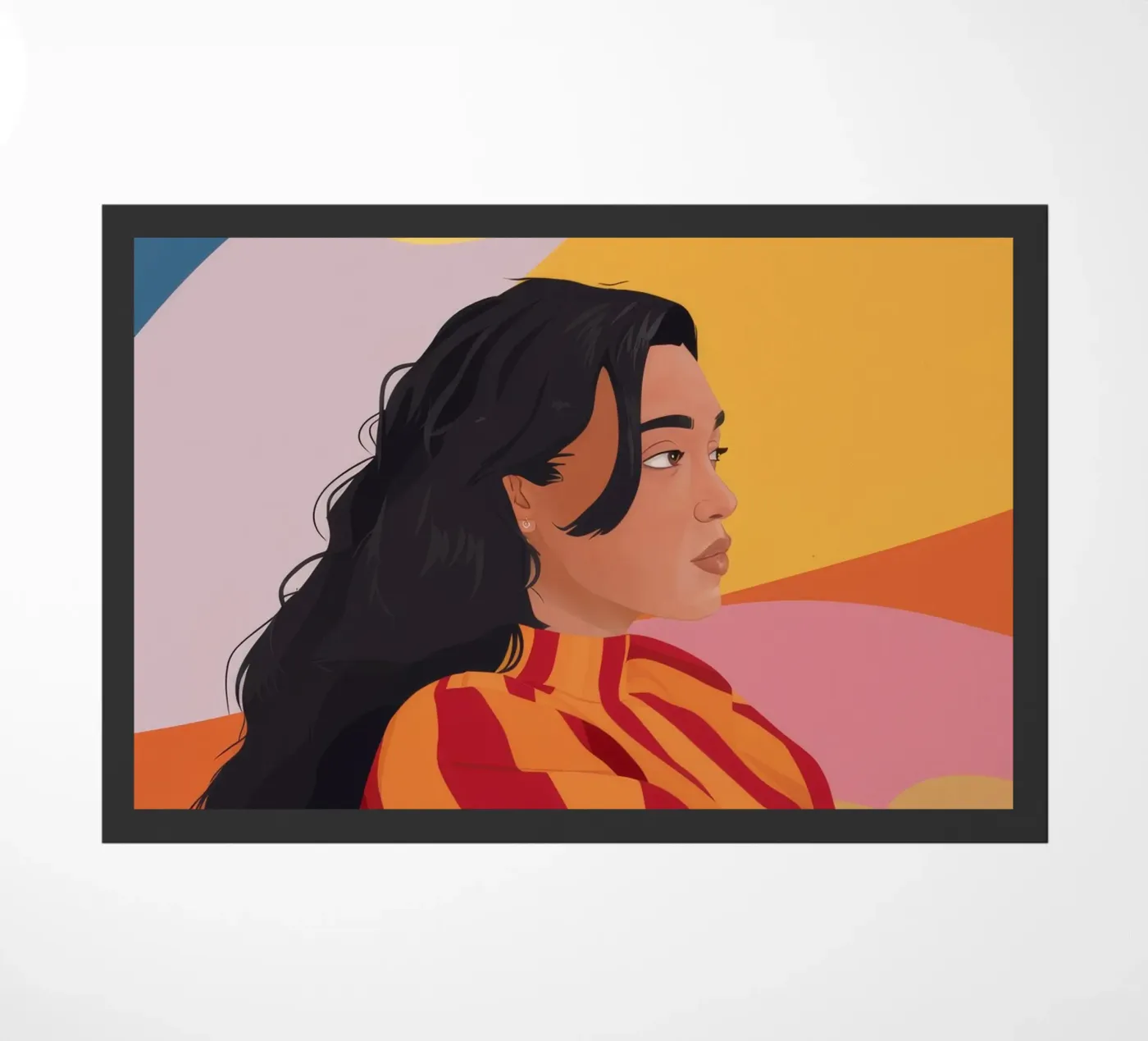 Gestreifter Pullover-Blick Fußmatte von Peak Delusion