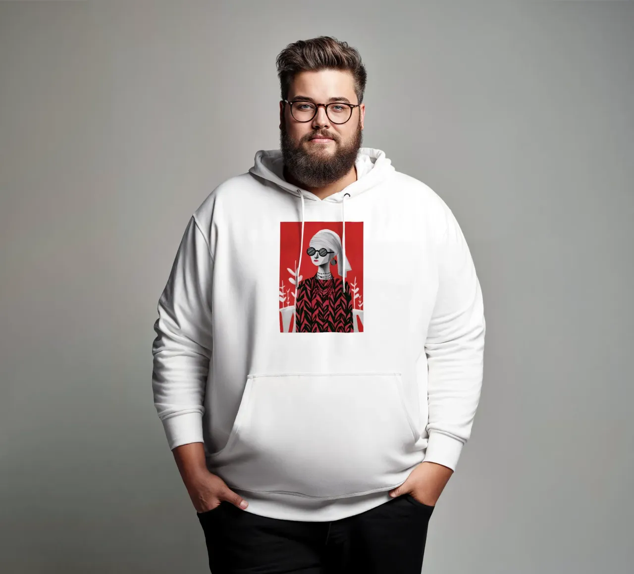 Red Patterned Poise sudadera con capucha de Peak Delusion