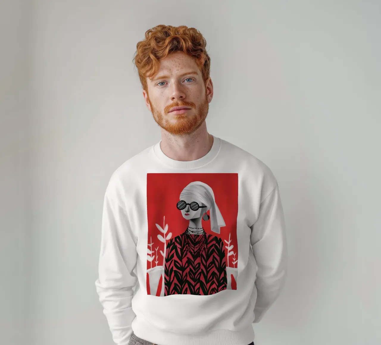 Red Patterned Poise sudadera de Peak Delusion