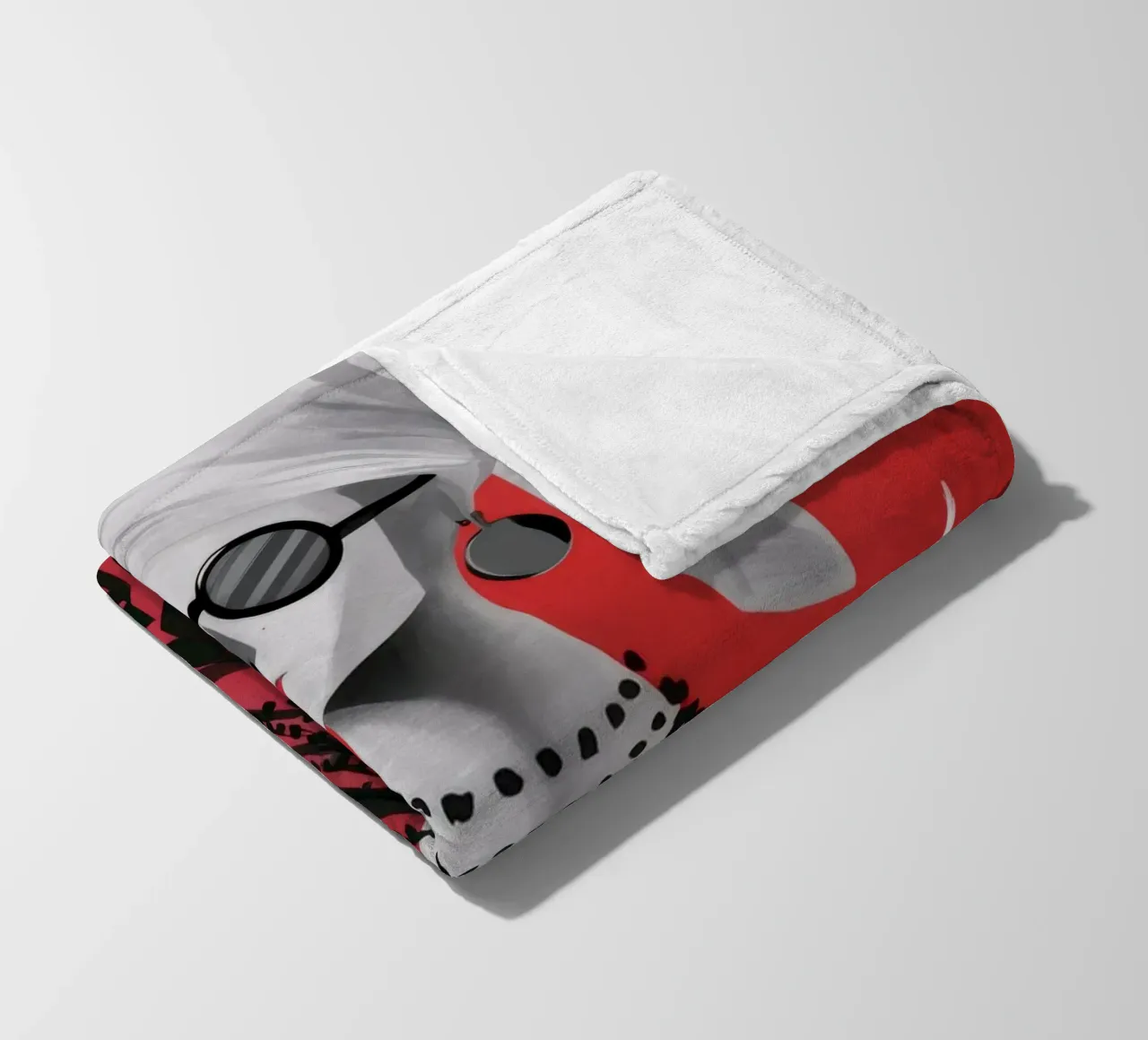 Red Patterned Poise fleece blanket by Peak Delusion