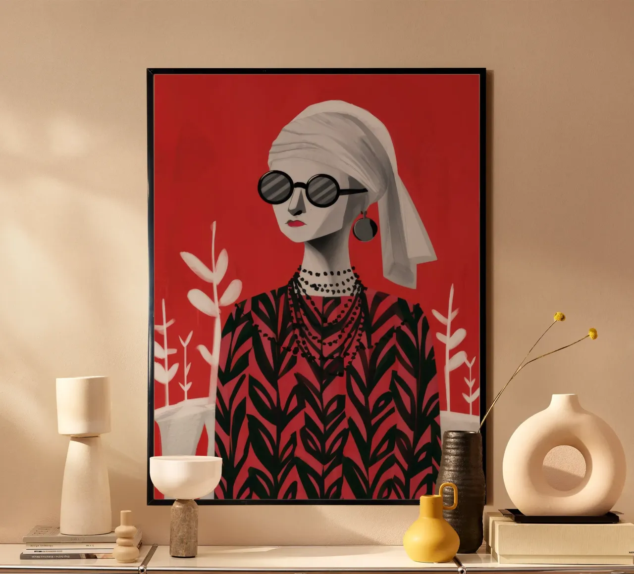 Red Patterned Poise hahnemühle by Peak Delusion