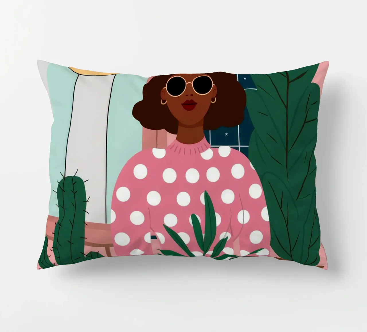 Cactus Moon Repose decorative cushion by Peak Delusion
