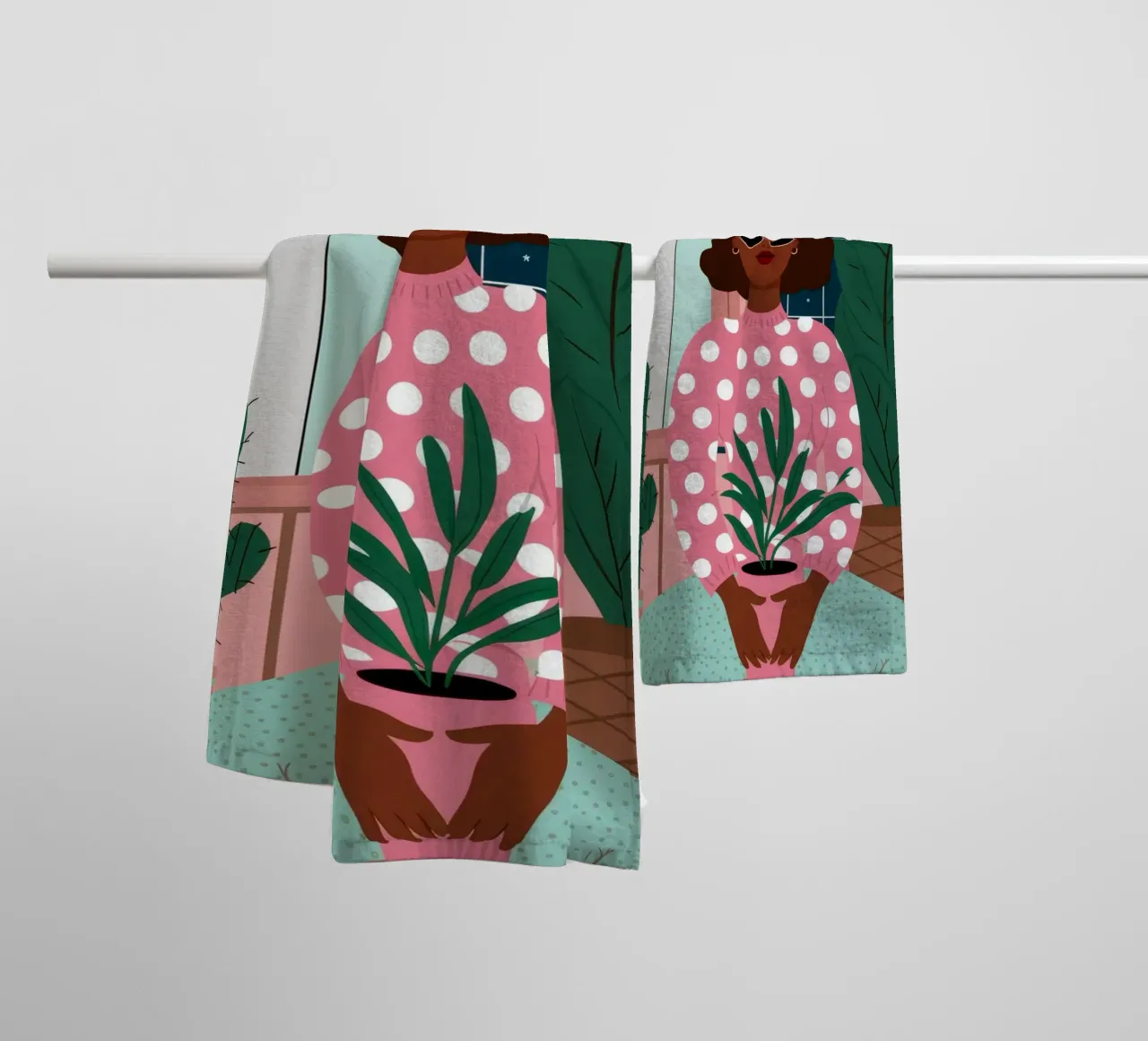Cactus Moon Repose towel by Peak Delusion