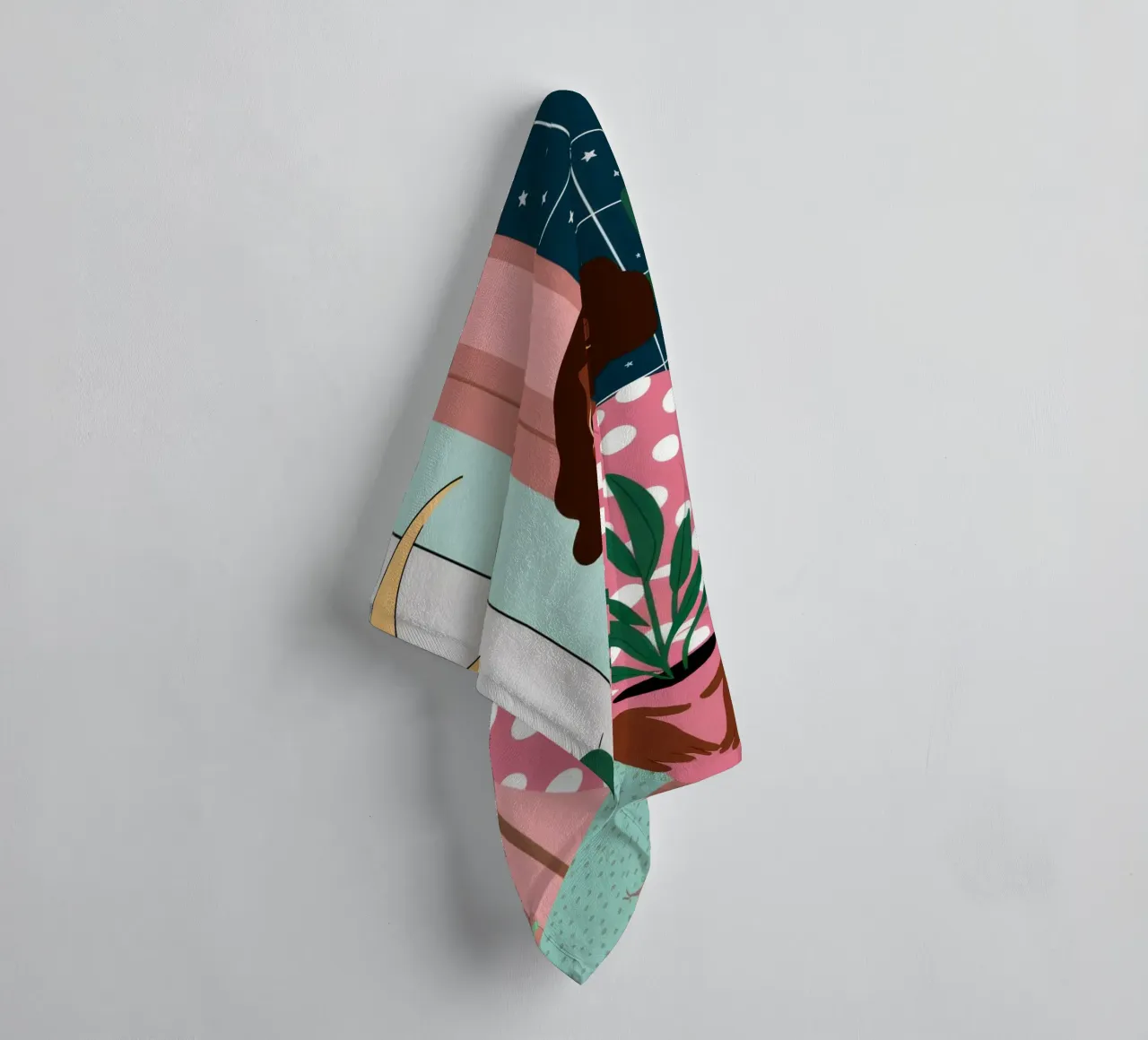 Cactus Moon Repose towel by Peak Delusion