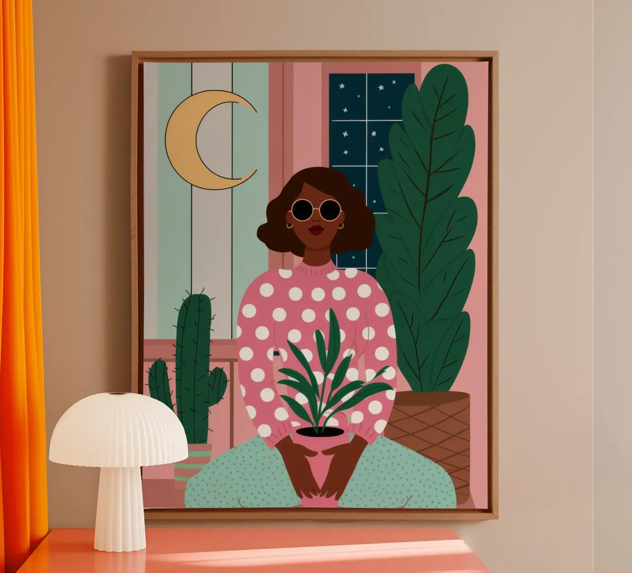Cactus Moon Repose canvas by Peak Delusion