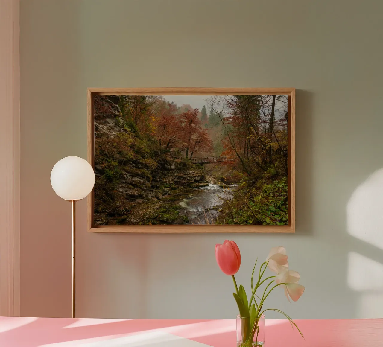 Sussurri di sentieri d'autunno tela con Cornice a cassetta da PhotoVibe Decor